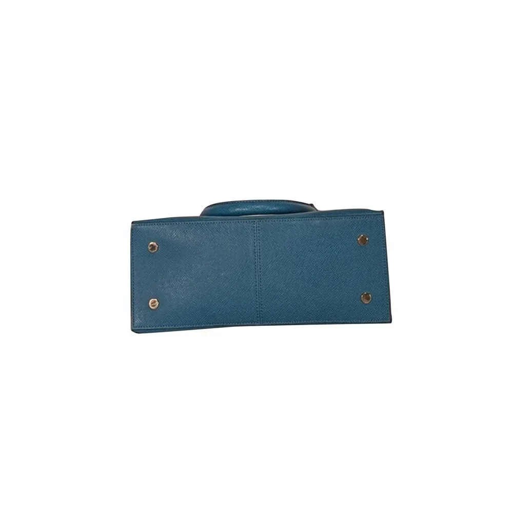 Cole Haan - Turquoise Blue Saffiano Leather Satchel Bag